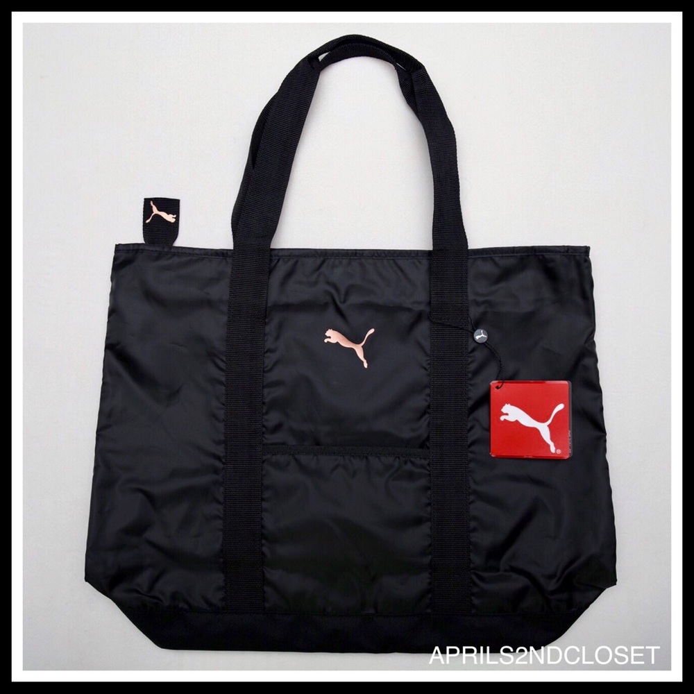 PUMA LARGE BLACK TRAVEL SHOULDER TOTE BAG - Picture 5 of 7